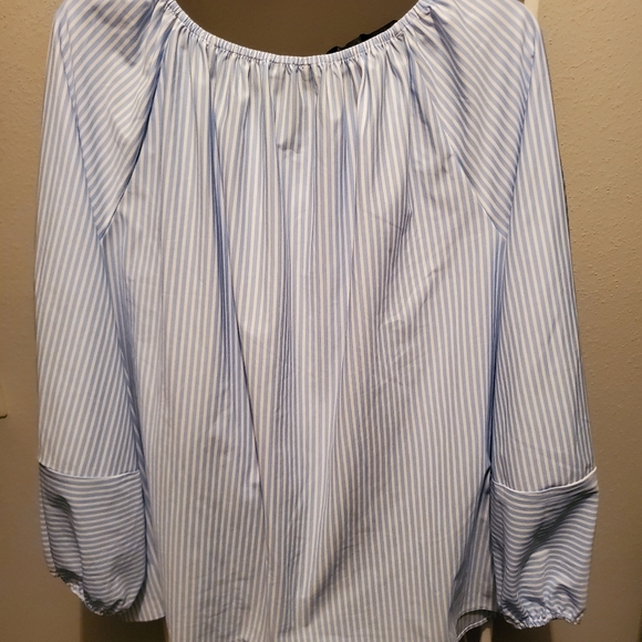 Alfani Plus Size Striped Convertible Top - Picture 3 of 4